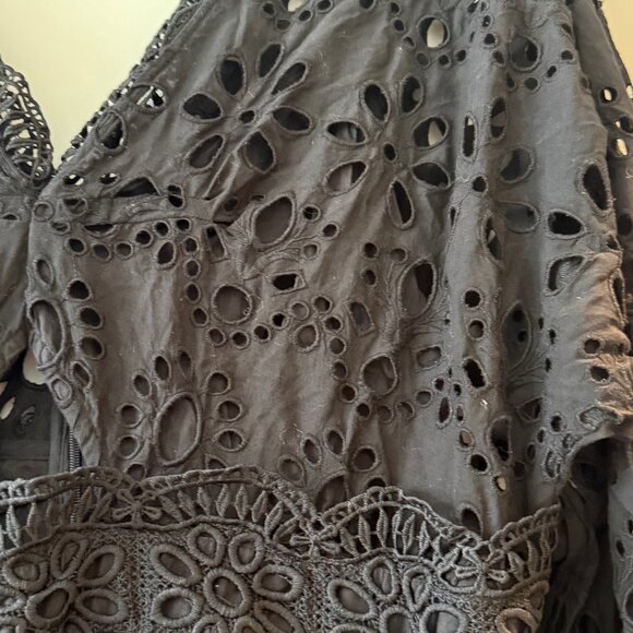 ASOS Edition broderie dress in black - size 14 - Picture 7 of 8